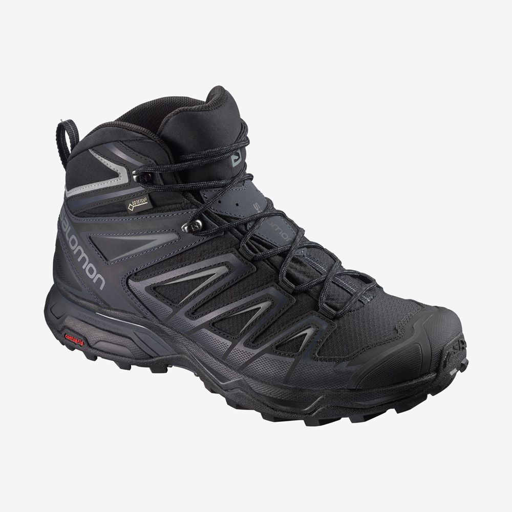 SALOMON X ULTRA 3 WIDE MID GORE-TEX Philippines - Men's Hiking Boots - Black | 941830-JDC